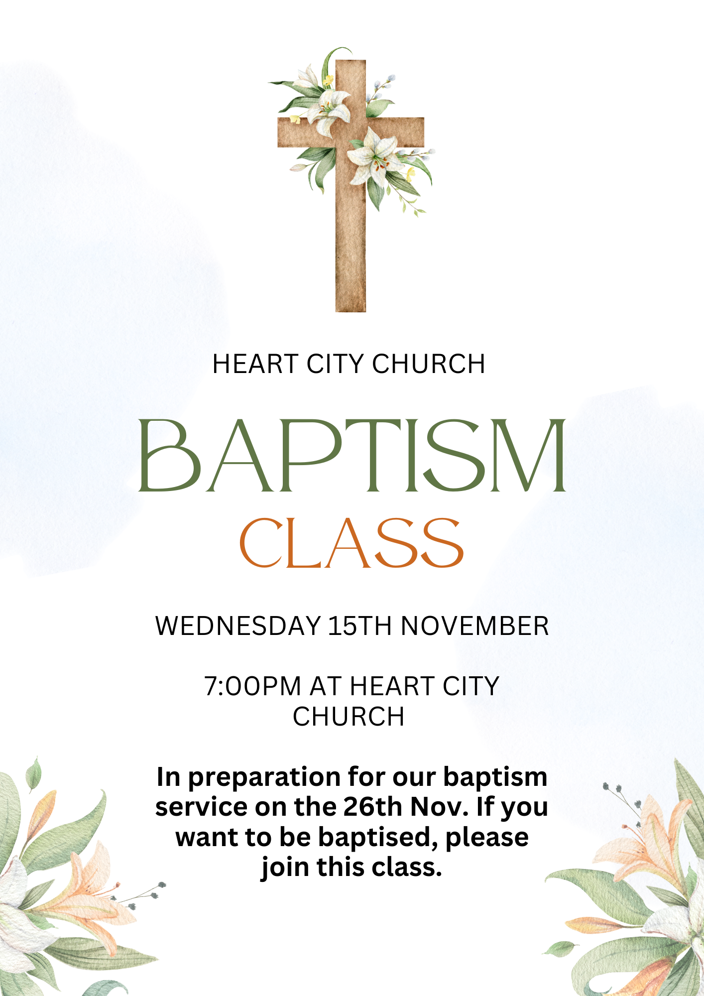 Baptism Class - Heart City Church